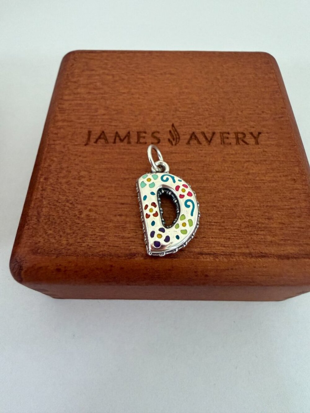 James Avery Enamel Consuela Floral Initial D Charm - Picture 6 of 7